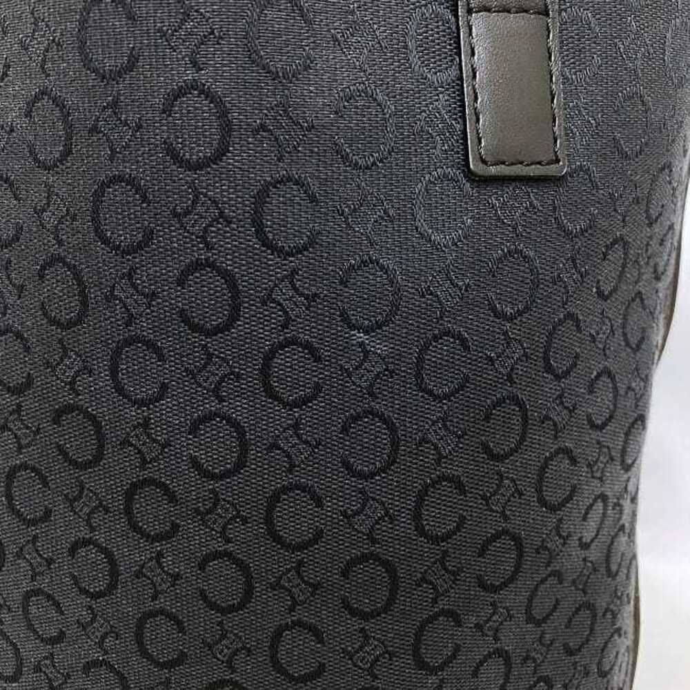 Celine Tote Bag Black Gold Macadam Canvas Leather Logo CC Shoulder All over - Picture 6 of 10